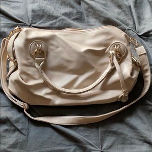 large brown leather purse